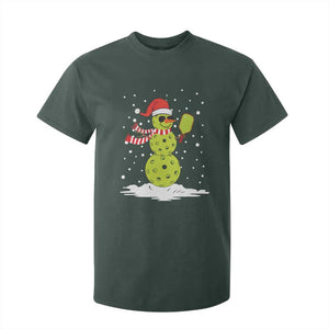 Pickleball Christmas T Shirt For Kid Santa Hat Snowman Xmas TS10 Dark Forest Green Print Your Wear