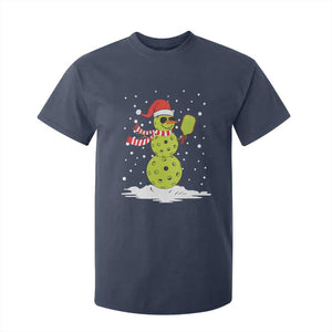 Pickleball Christmas T Shirt For Kid Santa Hat Snowman Xmas TS10 Navy Print Your Wear