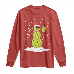 Pickleball Christmas Long Sleeve Shirt Santa Hat Snowman Xmas TS10 Red Print Your Wear