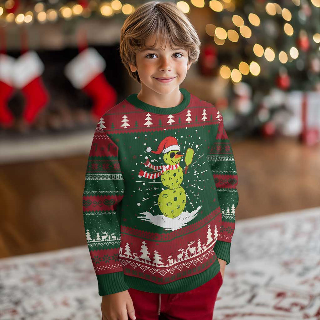 Pickleball Ugly Christmas Sweater Santa Hat Snowman Xmas TS10 Christmas Print Your Wear