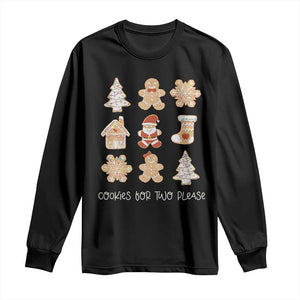 Christmas Pregnancy Announcement Long Sleeve Shirt Cookies For Two Please Maternity Gift TS10 Black Print Your Wear