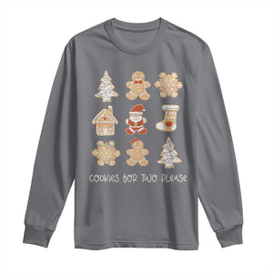 Christmas Pregnancy Announcement Long Sleeve Shirt Cookies For Two Please Maternity Gift TS10 Charcoal Print Your Wear