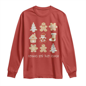 Christmas Pregnancy Announcement Long Sleeve Shirt Cookies For Two Please Maternity Gift TS10 Red Print Your Wear