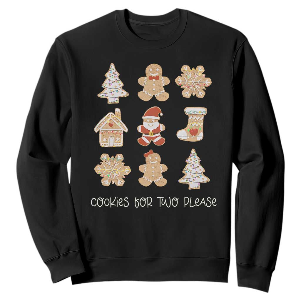 Christmas Pregnancy Announcement Sweatshirt Cookies For Two Please Maternity Gift TS10 Black Print Your Wear
