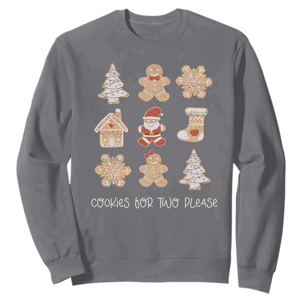 Christmas Pregnancy Announcement Sweatshirt Cookies For Two Please Maternity Gift TS10 Charcoal Print Your Wear
