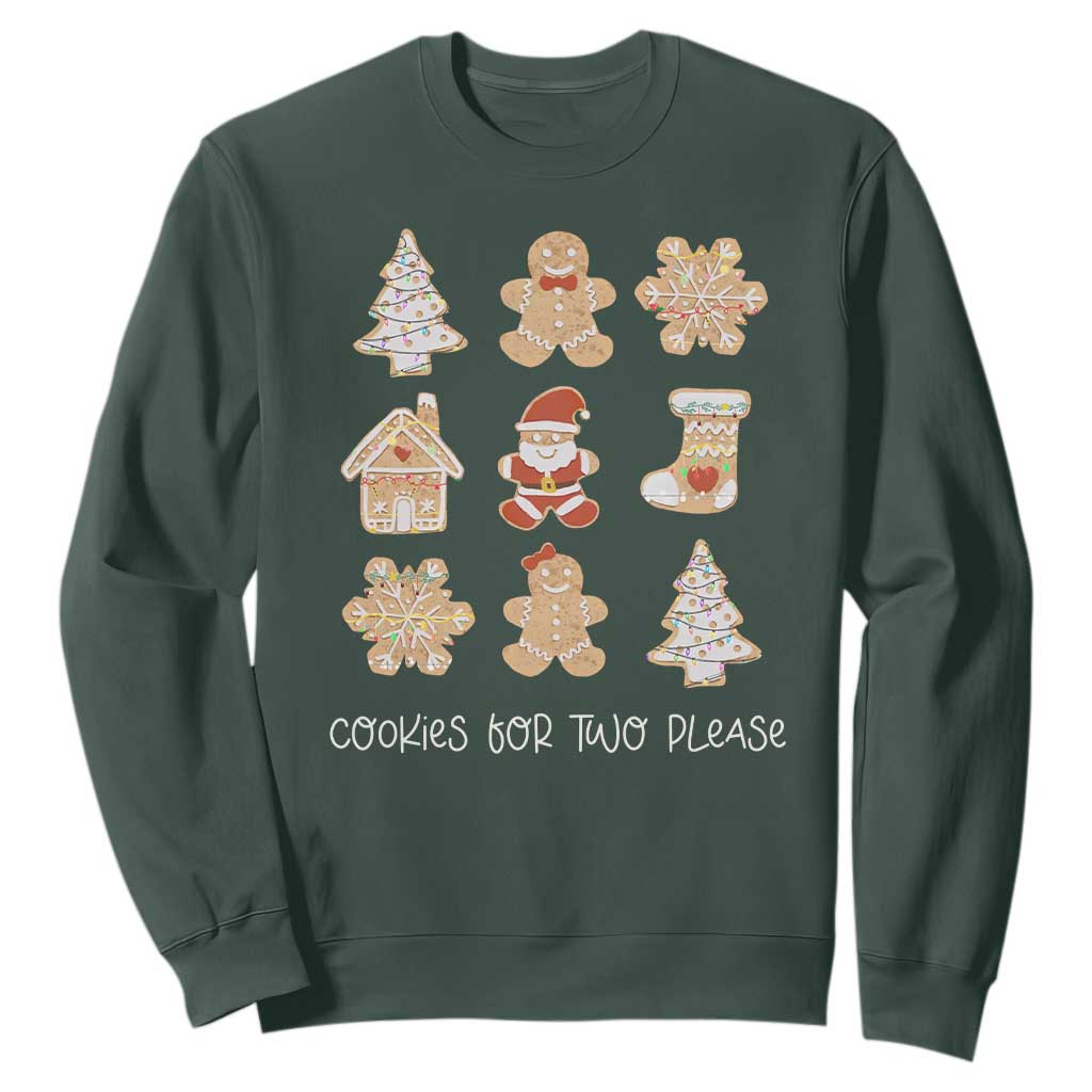 Christmas Pregnancy Announcement Sweatshirt Cookies For Two Please Maternity Gift TS10 Dark Forest Green Print Your Wear
