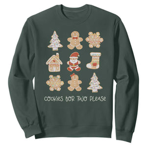 Christmas Pregnancy Announcement Sweatshirt Cookies For Two Please Maternity Gift TS10 Dark Forest Green Print Your Wear