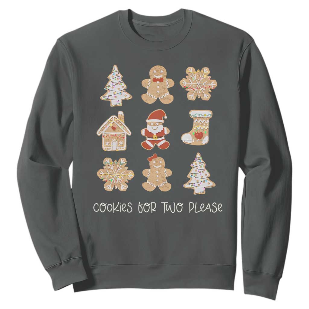 Christmas Pregnancy Announcement Sweatshirt Cookies For Two Please Maternity Gift TS10 Dark Heather Print Your Wear