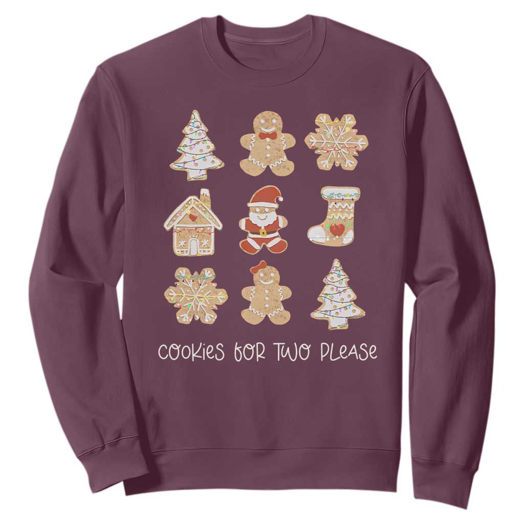 Christmas Pregnancy Announcement Sweatshirt Cookies For Two Please Maternity Gift TS10 Maroon Print Your Wear