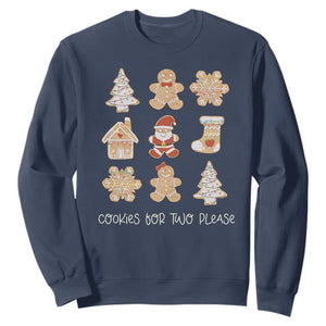 Christmas Pregnancy Announcement Sweatshirt Cookies For Two Please Maternity Gift TS10 Navy Print Your Wear