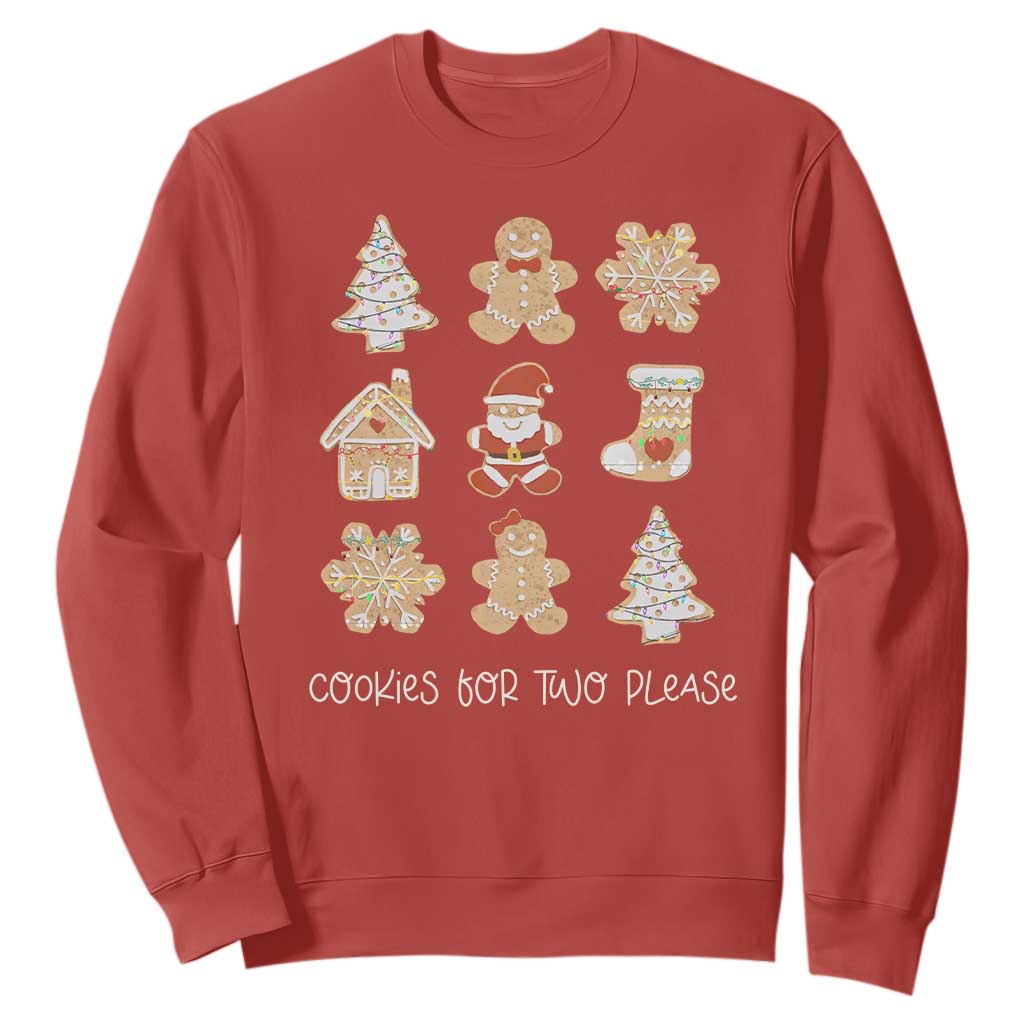Christmas Pregnancy Announcement Sweatshirt Cookies For Two Please Maternity Gift TS10 Red Print Your Wear