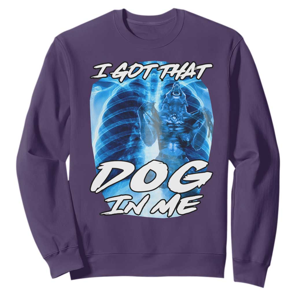 I Got That Dog In Me Wolf Alpha Sweatshirt Xray Werewolf TS10 Purple Print Your Wear