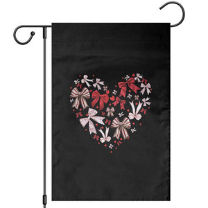 Coquette Valentine's Day Heart Bow Garden Flag TS10 Black Print Your Wear
