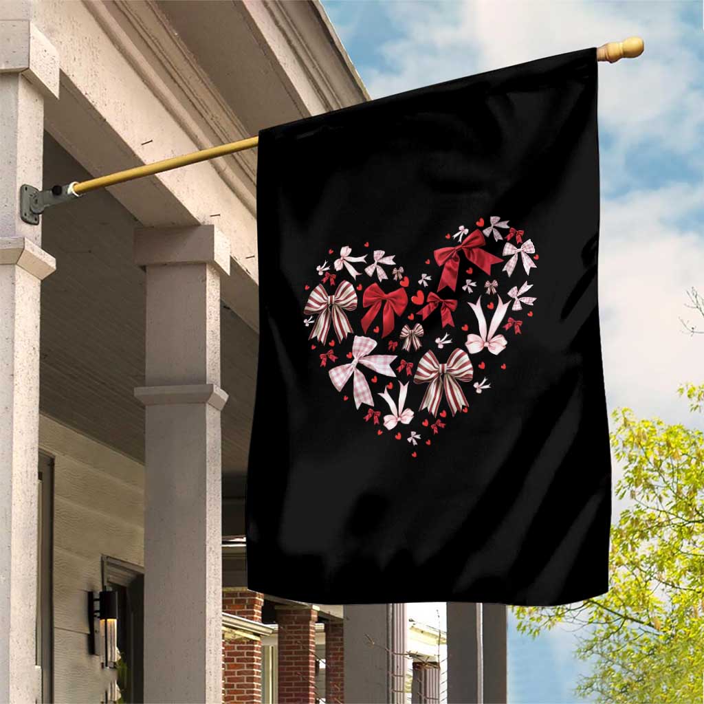 Coquette Valentine's Day Heart Bow Garden Flag TS10 Print Your Wear