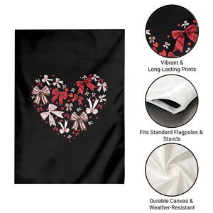 Coquette Valentine's Day Heart Bow Garden Flag TS10 Print Your Wear