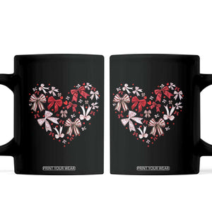 Coquette Valentine's Day Heart Bow Coffee Mug TS10 Black Print Your Wear