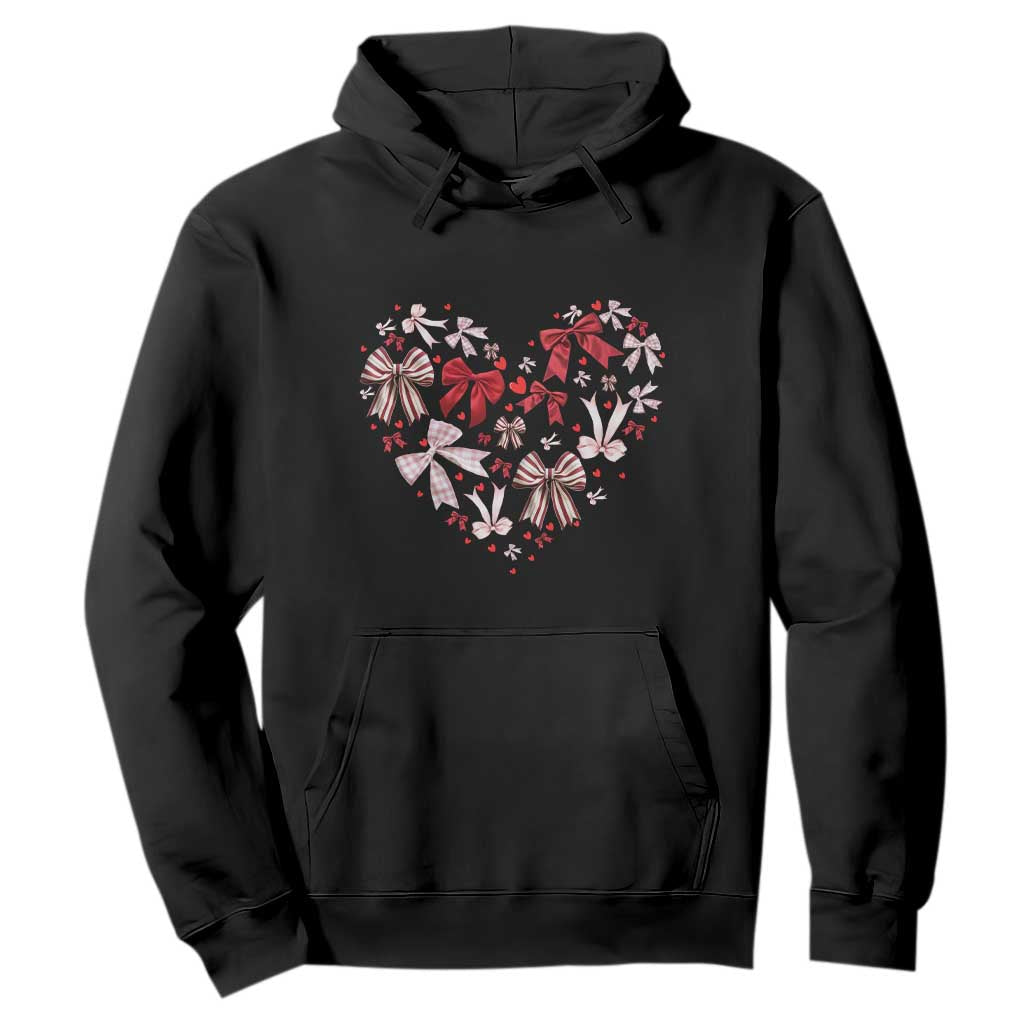 Coquette Valentine's Day Heart Bow Hoodie TS10 Black Print Your Wear