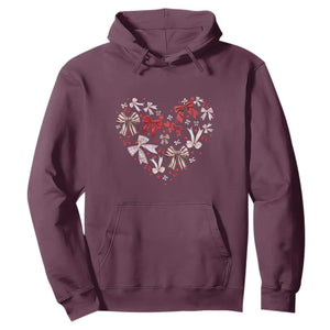 Coquette Valentine's Day Heart Bow Hoodie TS10 Maroon Print Your Wear