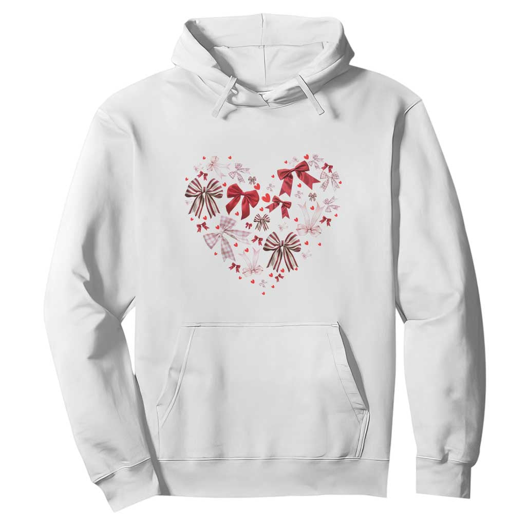Coquette Valentine's Day Heart Bow Hoodie TS10 White Print Your Wear