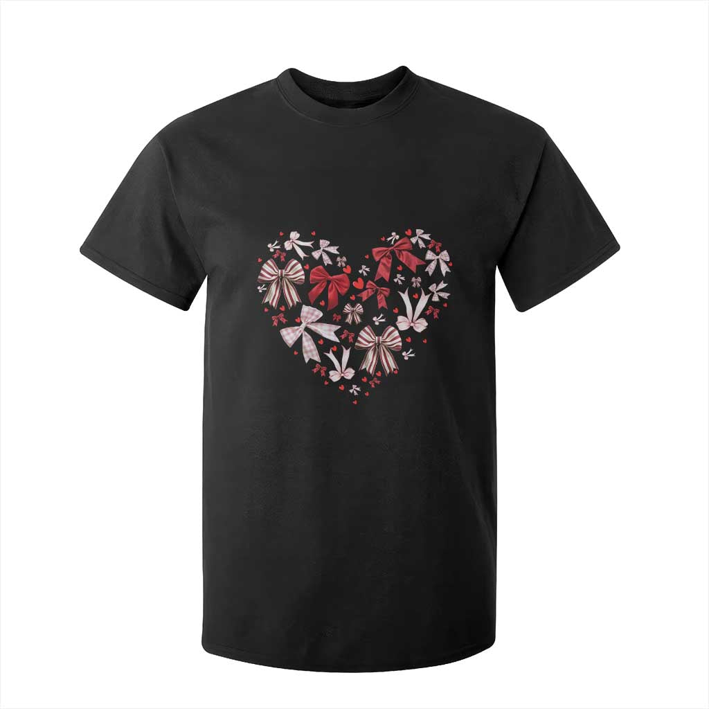 Coquette Valentine's Day Heart Bow T Shirt For Kid TS10 Black Print Your Wear