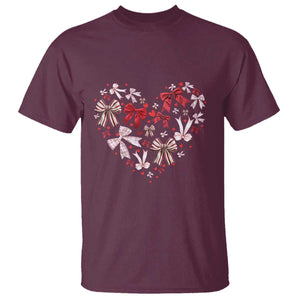 Coquette Valentine's Day Heart Bow T Shirt TS10 Maroon Print Your Wear