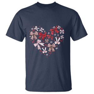Coquette Valentine's Day Heart Bow T Shirt TS10 Navy Print Your Wear