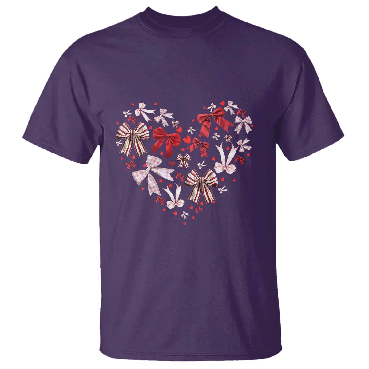 Coquette Valentine's Day Heart Bow T Shirt TS10 Purple Print Your Wear