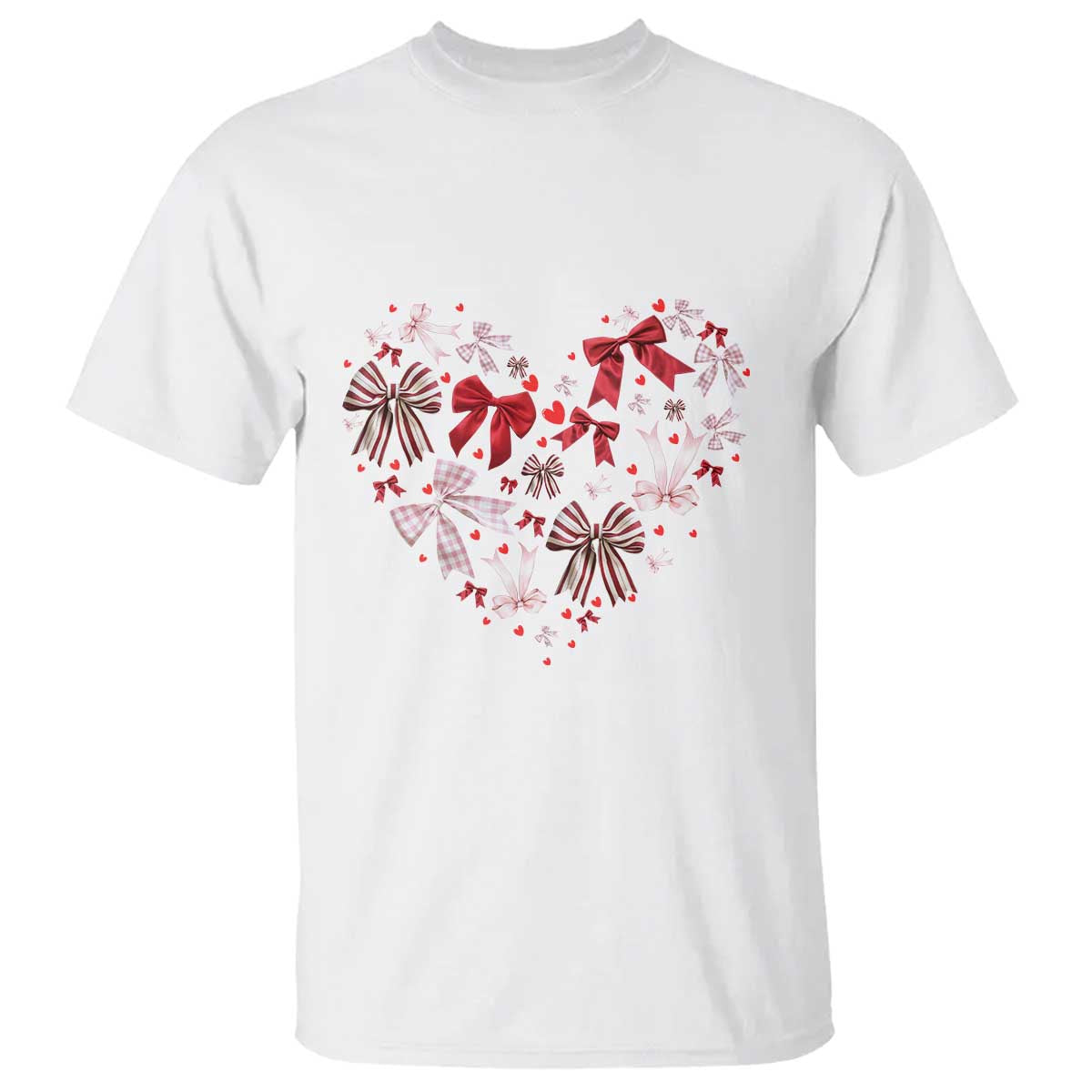 Coquette Valentine's Day Heart Bow T Shirt TS10 White Print Your Wear