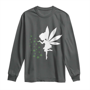 Marijuana Long Sleeve Shirt Weed Fairy Fantasy Leaf Stoner Pot Smoker Cannabis TS10 Dark Heather Print Your Wear