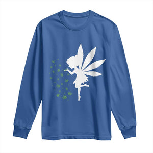 Marijuana Long Sleeve Shirt Weed Fairy Fantasy Leaf Stoner Pot Smoker Cannabis TS10 Royal Blue Print Your Wear