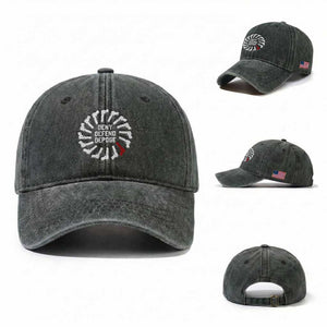 Deny Defend Depose Washed Cotton Baseball Cap Meme Capitalism Revolution Morale Gun Lover TS10 Washed Cap Universal Fit Dark Green Print Your Wear