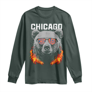 Vintage Retro BF Long Sleeve Shirt Football Lover TS10 Dark Forest Green Print Your Wear