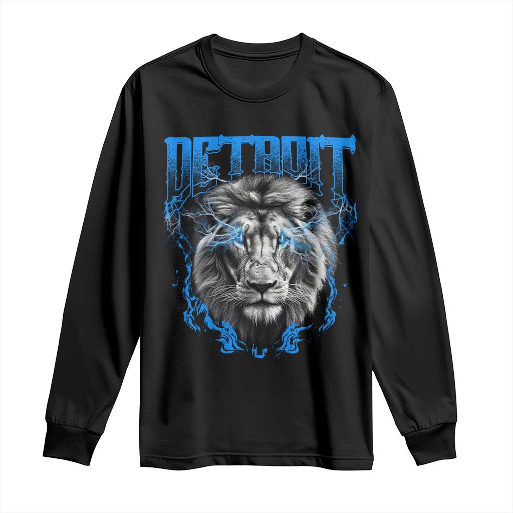 Lion Lovers Long Sleeve Shirt Detroit Fan Apparel TS10 Black Print Your Wear