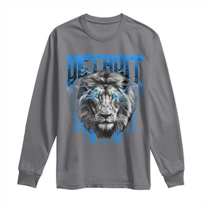 Lion Lovers Long Sleeve Shirt Detroit Fan Apparel TS10 Charcoal Print Your Wear