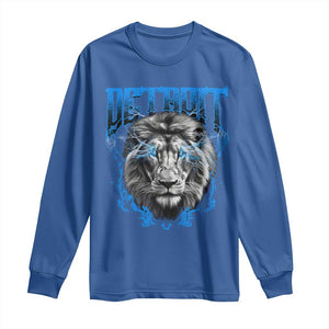 Lion Lovers Long Sleeve Shirt Detroit Fan Apparel TS10 Royal Blue Print Your Wear