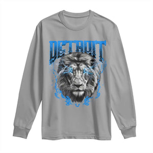 Lion Lovers Long Sleeve Shirt Detroit Fan Apparel TS10 Sport Gray Print Your Wear