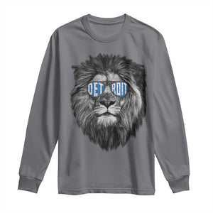 Lion Lovers Long Sleeve Shirt Wearing Glasses Retro Vintage Style Detroit Fan TS10 Charcoal Print Your Wear