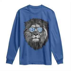 Lion Lovers Long Sleeve Shirt Wearing Glasses Retro Vintage Style Detroit Fan TS10 Royal Blue Print Your Wear