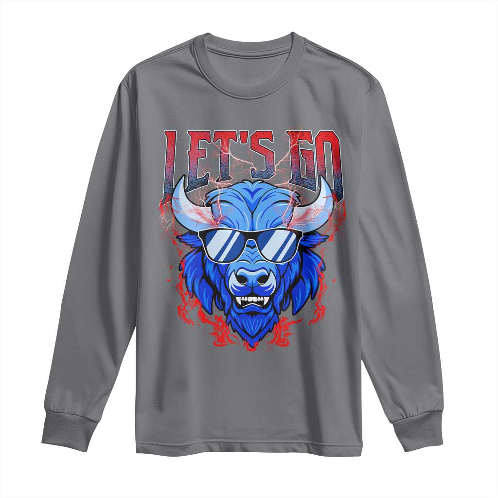 Let's Go BFB Long Sleeve Shirt Fan Apparel WNY Pride TS10 Charcoal Print Your Wear