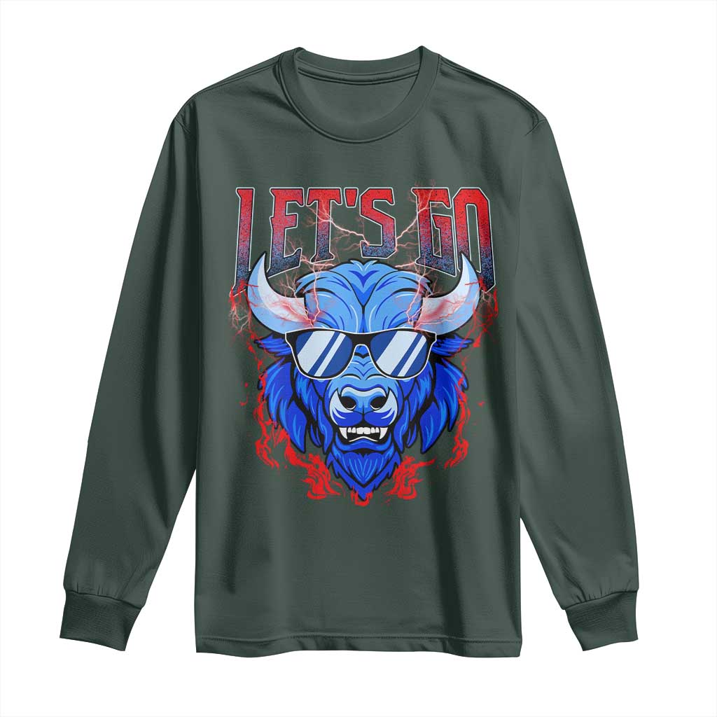 Let's Go BFB Long Sleeve Shirt Fan Apparel WNY Pride TS10 Dark Forest Green Print Your Wear