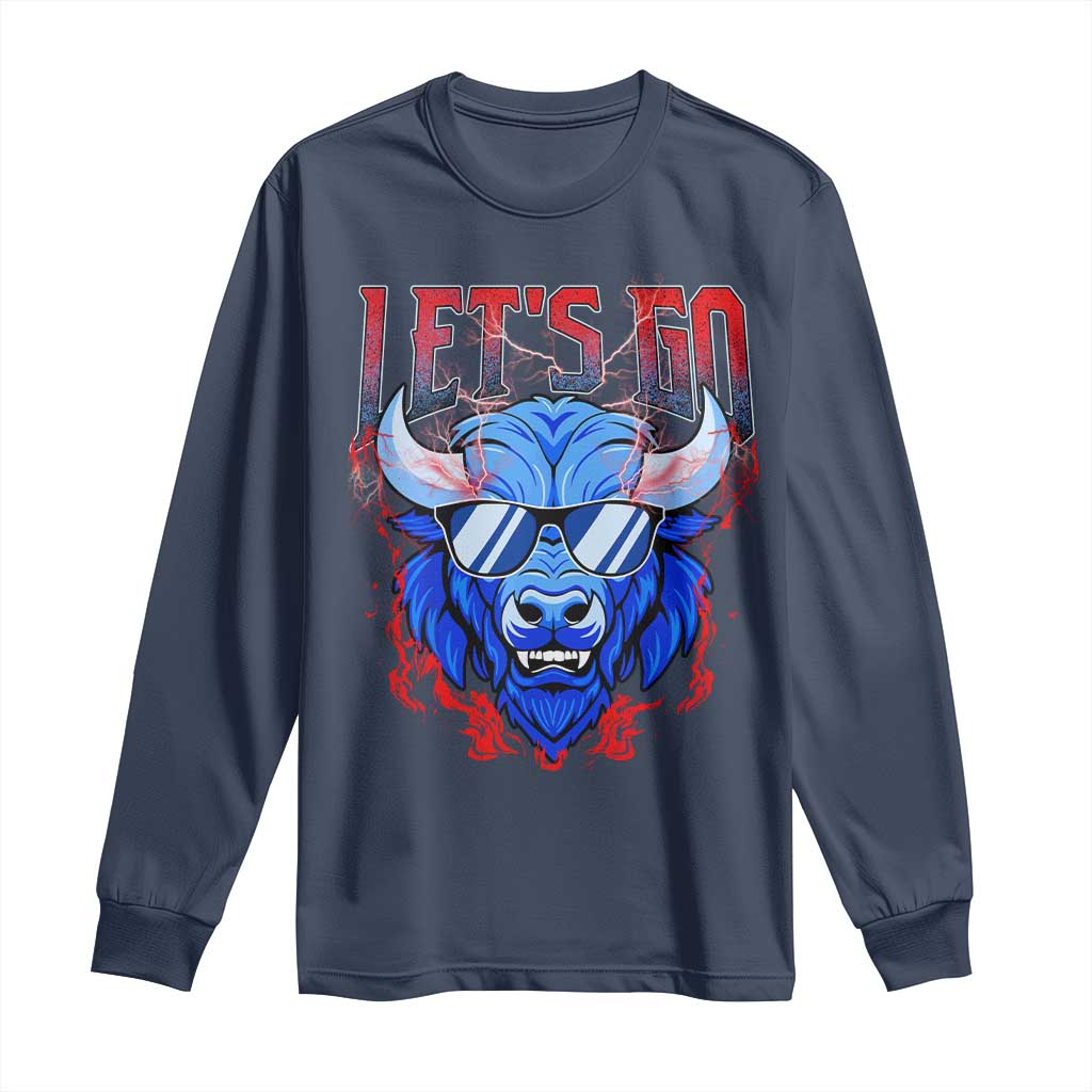 Let's Go BFB Long Sleeve Shirt Fan Apparel WNY Pride TS10 Navy Print Your Wear