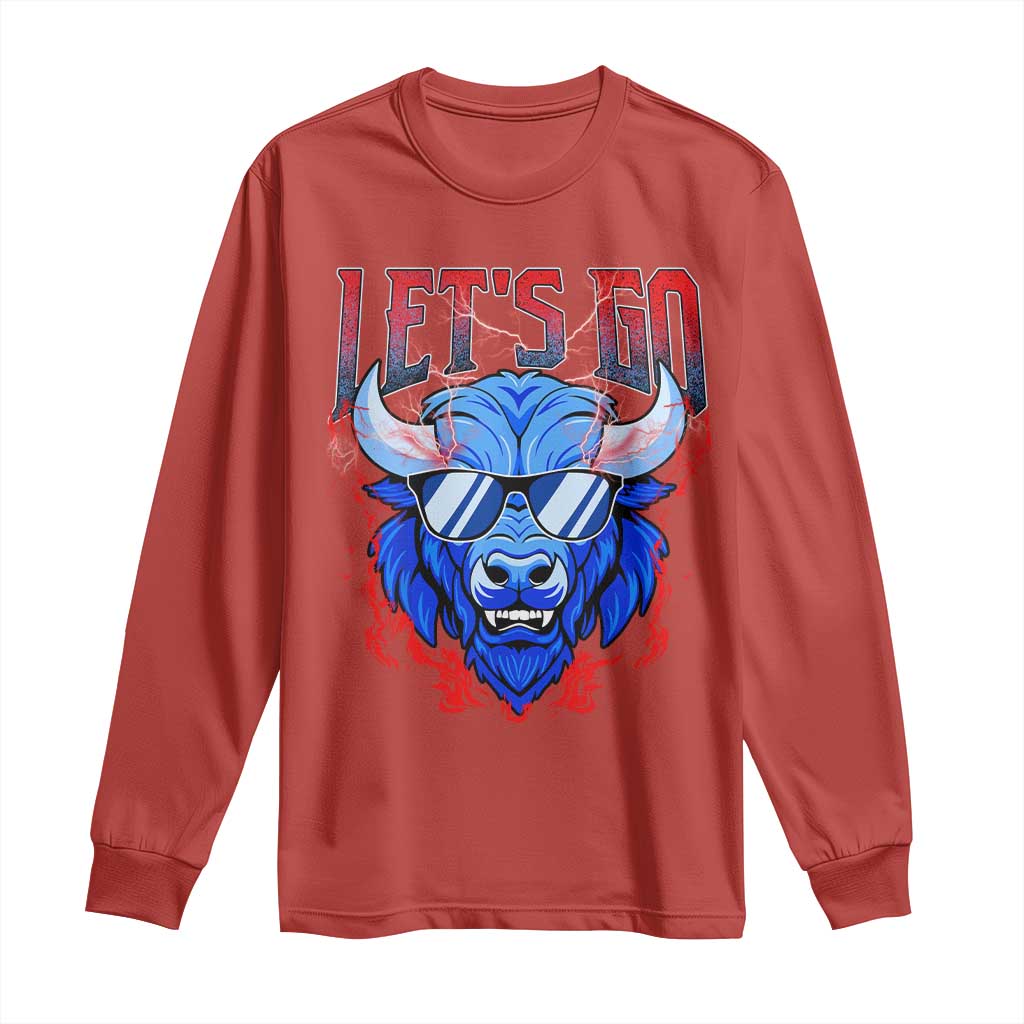 Let's Go BFB Long Sleeve Shirt Fan Apparel WNY Pride TS10 Red Print Your Wear