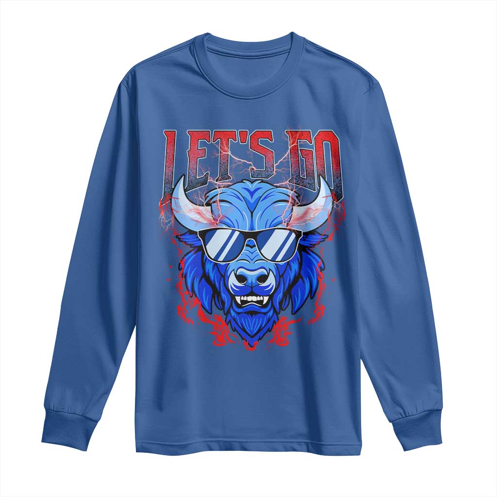 Let's Go BFB Long Sleeve Shirt Fan Apparel WNY Pride TS10 Royal Blue Print Your Wear