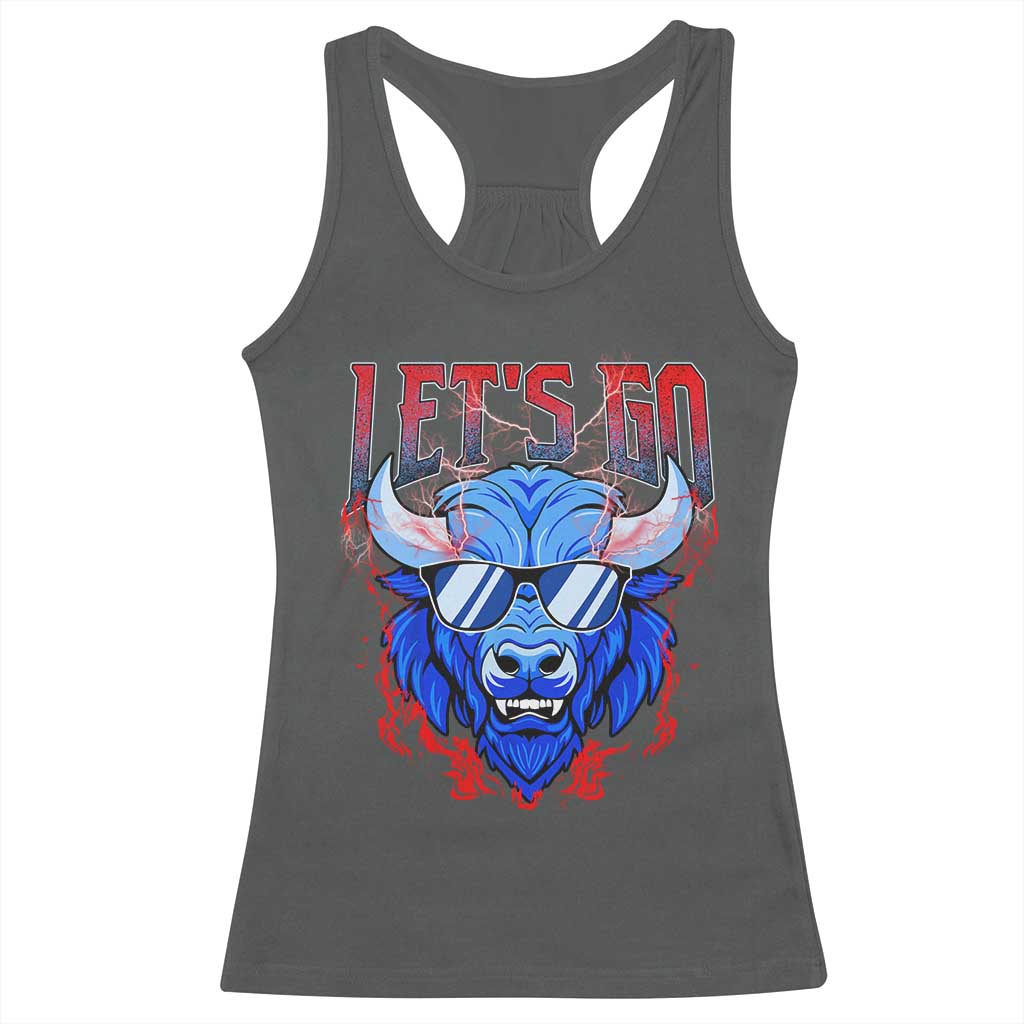 Let's Go BFB Racerback Tank Top Fan Apparel WNY Pride TS10 Dark Heather Print Your Wear
