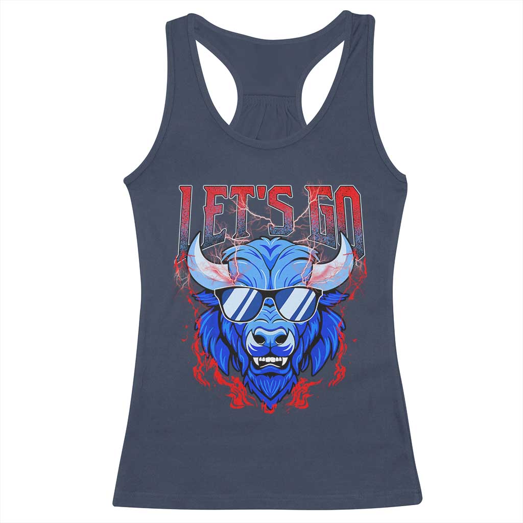 Let's Go BFB Racerback Tank Top Fan Apparel WNY Pride TS10 Navy Print Your Wear
