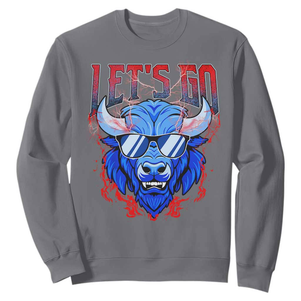 Let's Go BFB Sweatshirt Fan Apparel WNY Pride TS10 Charcoal Print Your Wear