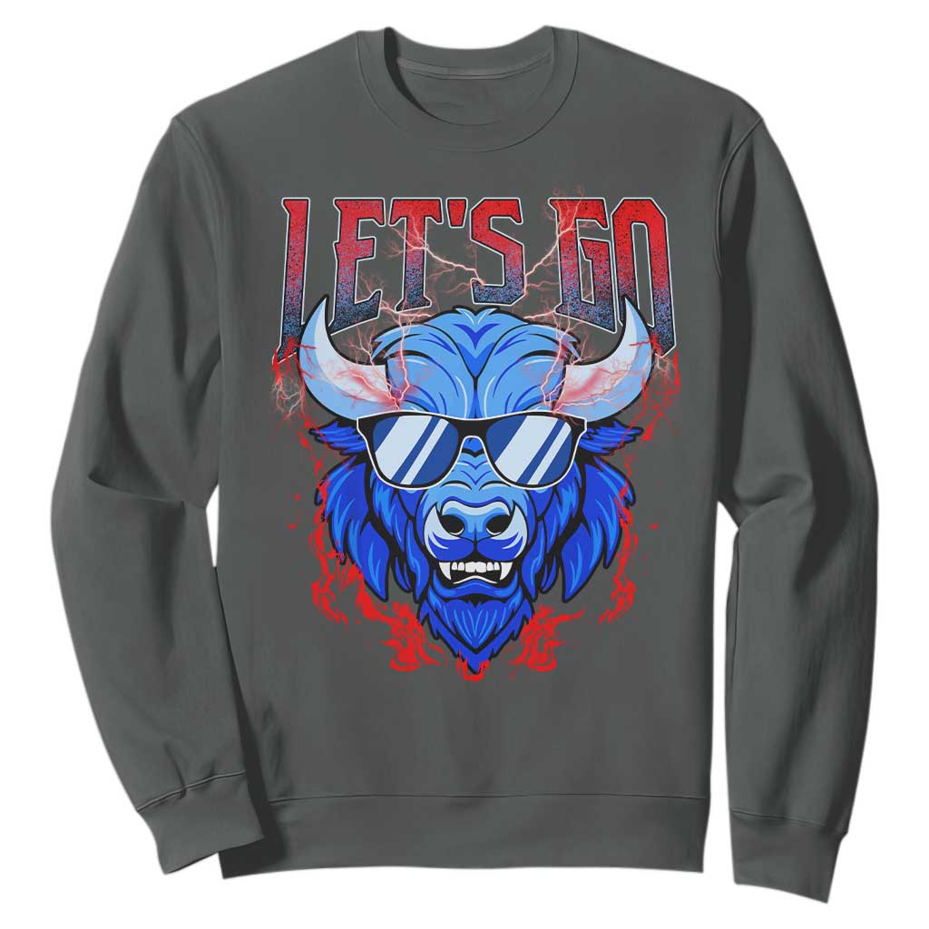 Let's Go BFB Sweatshirt Fan Apparel WNY Pride TS10 Dark Heather Print Your Wear