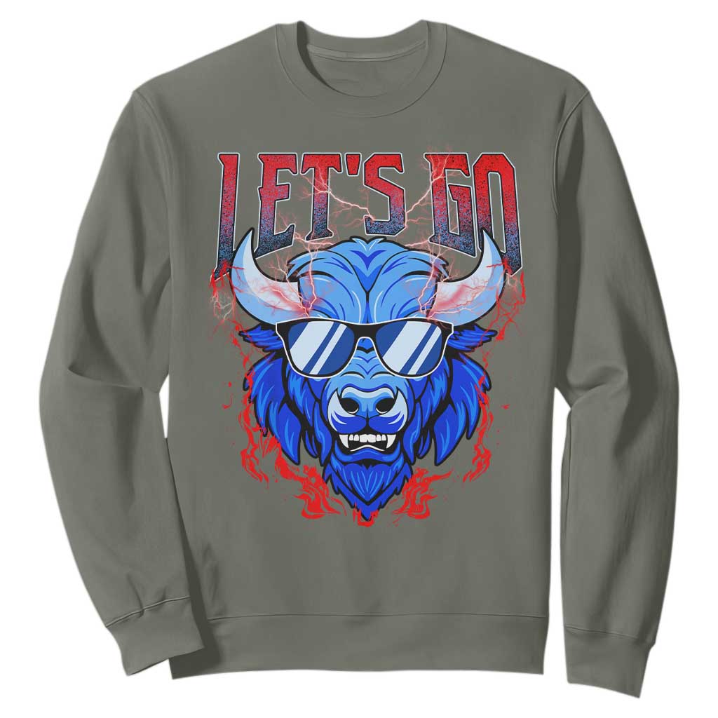 Let's Go BFB Sweatshirt Fan Apparel WNY Pride TS10 Military Green Print Your Wear