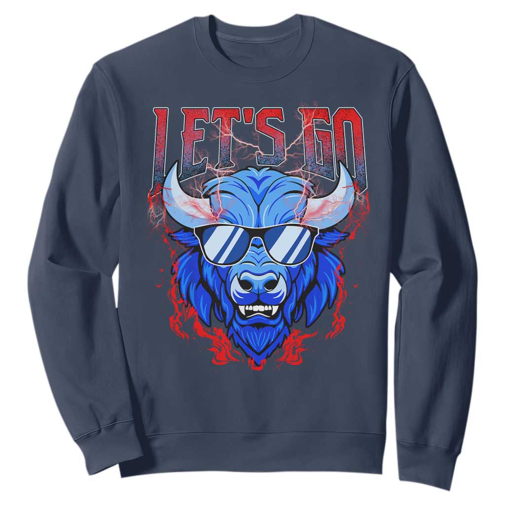 Let's Go BFB Sweatshirt Fan Apparel WNY Pride TS10 Navy Print Your Wear