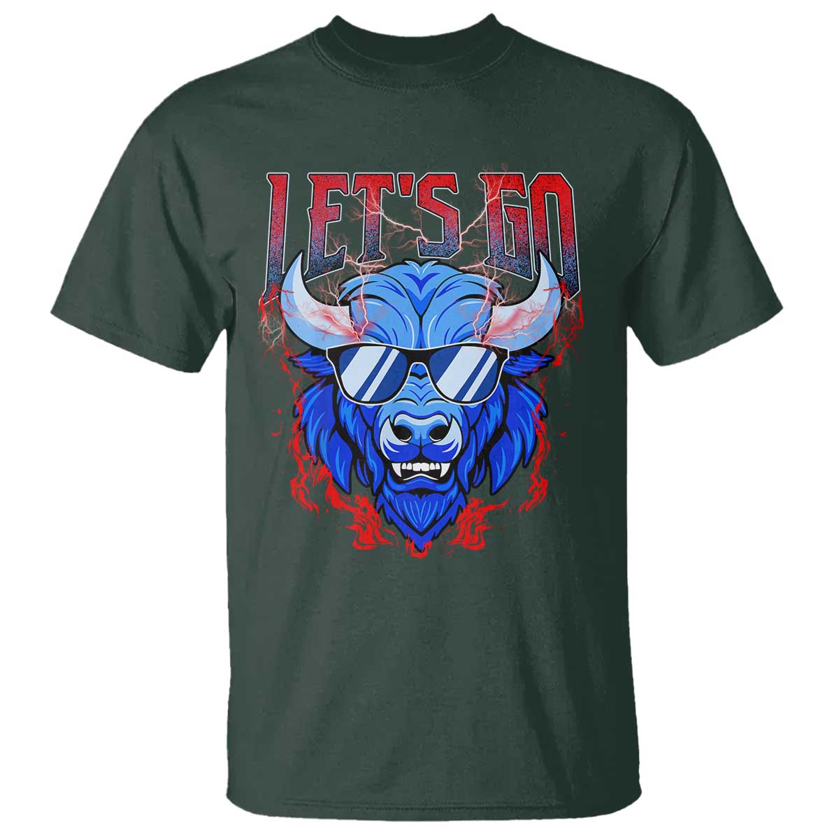 Let's Go BFB T Shirt Fan Apparel WNY Pride TS10 Dark Forest Green Print Your Wear